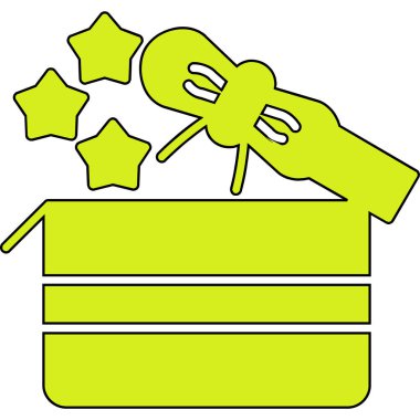 kutu hediye simgesi ana hatları biçiminde