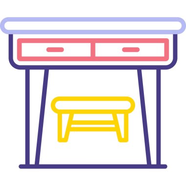 Masa. Web simgesi basit illüstrasyon