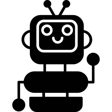 sevimli bir robot simgesi, teknoloji konsepti