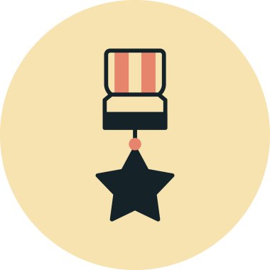 Madalya ikon vektör illüstrasyonu