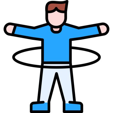 hula hoop ikonu. özet çizimi