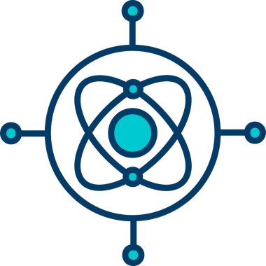 Moda biçimi izole edilmiş arkaplanda atom simgesi