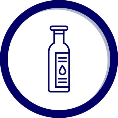 Mavi renkli ilaç şişesi beyaz arkaplanda izole edilmiş.