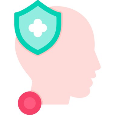 Kırmızı kurdeleli bir kadının kafasının vektör çizimi