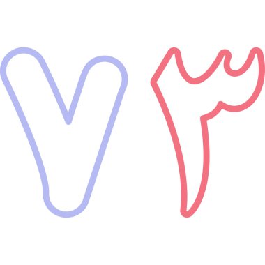 V harfi logo dizayn şablon elementleri