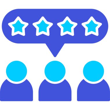 Derecelendirme yıldızı simgesi. mavi renk vektör depolama renginin özet biçimi.