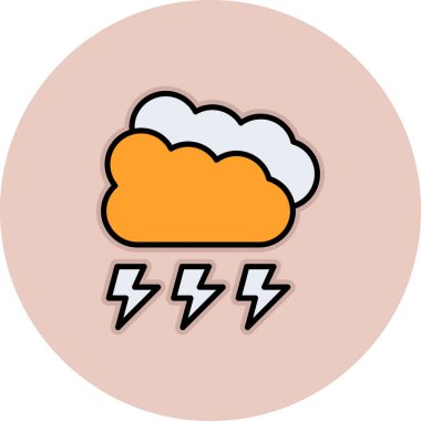 Fırtına bulutu simge vektör çizim