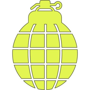 Beyaz arkaplanda yeşil bomba simgesi