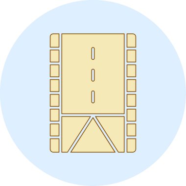 Düz stil bir film ikonu. Vektör çizimi. Sinema ve sinema