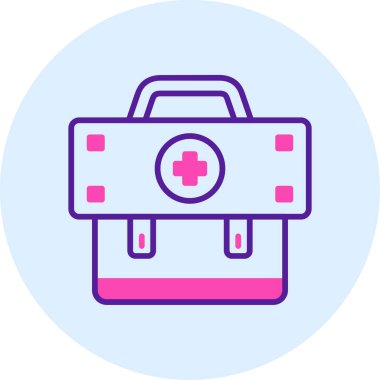 İlk yardım çantası. Basit illüstrasyon