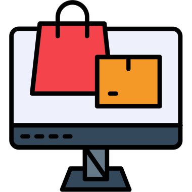 ekommerce alışverişi çevrimiçi simgesi