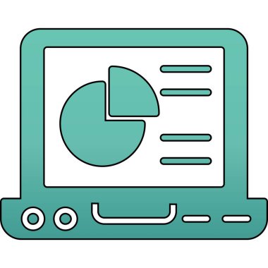 istatistik veri vektör illüstrasyon tasarımlı dizüstü bilgisayar