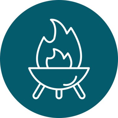 Şömine simgesinin vektör illüstrasyonu