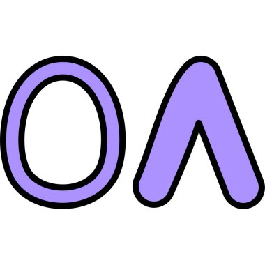 Alfabedeki bir harfin vektör illüstrasyonu