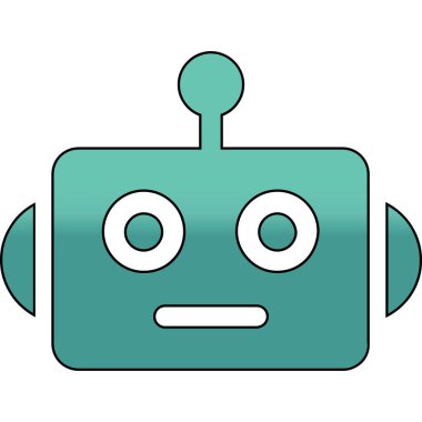 robot. Web simgesi basit illüstrasyon