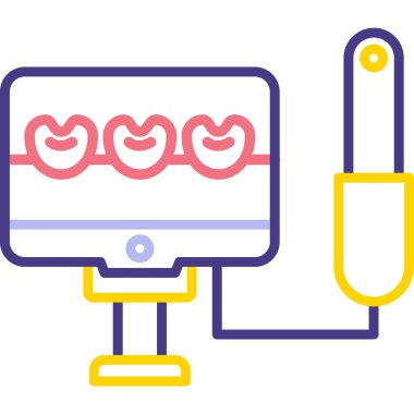 Bir bilgisayar monitörü simgesinin vektör illüstrasyonu