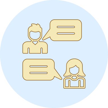 Konuşma baloncukları olan bir grup insanın vektör çizimi.