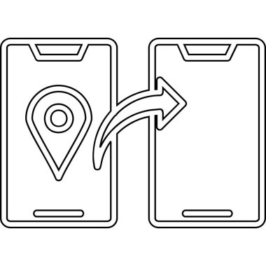 Konum sembolü ve konum göstergesine sahip akıllı telefon