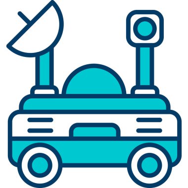 araba uydu ikonu doldurulmuş - taslak biçimi