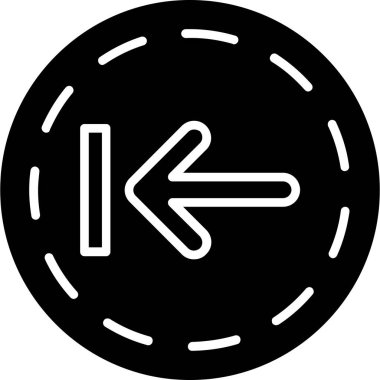 ok sol simge vektörü. İnce çizgi işareti. izole edilmiş sınır sembolü çizimi