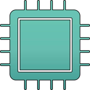 İşlemci. Web simgesi basit illüstrasyon