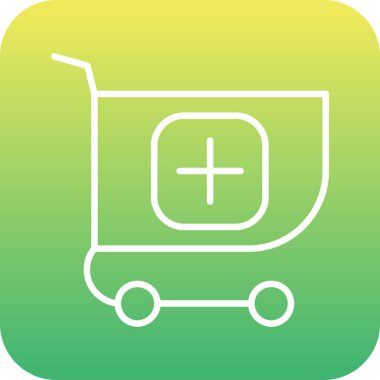 Benzersiz alışveriş arabası vektör çizgisi simgesi