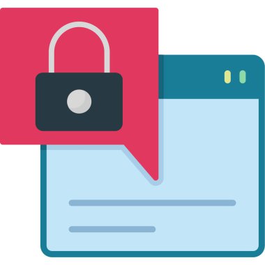 Kilit. Web simgesi basit illüstrasyon