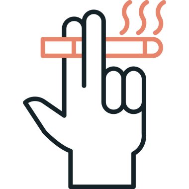 El ele sigara tutuş. vektör illüstrasyonu