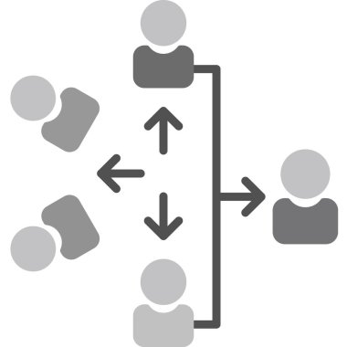 Ortak vektör simgesi. iki renkli düz simge, gri ve gri renkler, beyaz arkaplan.