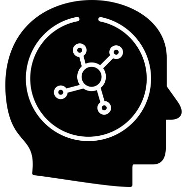 Beyin. Web simgesi vektör illüstrasyonu