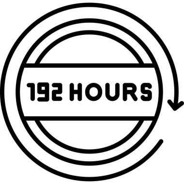 Saat 17 saat vektör illüstrasyonu, basit satır biçimi simgesi