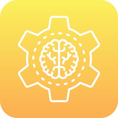 Beyin simgesi, vektör illüstrasyonu