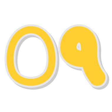 çizgi film doodle harf q