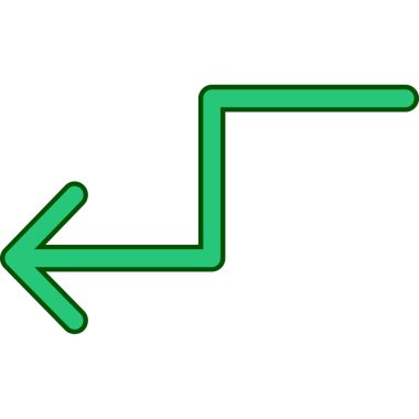 yeşil ok sağ simgeyi gösteriyor, çizgi film biçimi tasarımı