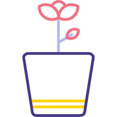 Bir bitki simgesinin vektör illüstrasyonu