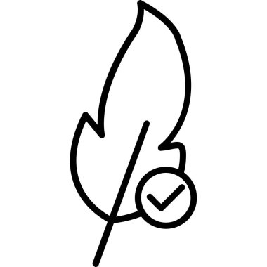 Yaprak ikonu vektörü. İnce çizgi işareti. izole edilmiş sınır sembolü çizimi