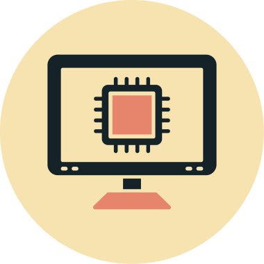 Bilgisayar işlemcisi. Basit illüstrasyon