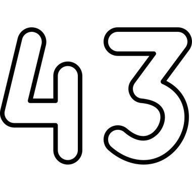 3 numara 4 vektör simgesi tasarımı