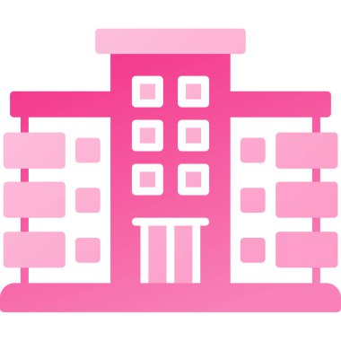 Bina. Web simgesi basit illüstrasyon