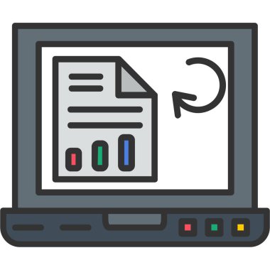 Bilgisayar monitörü. simge basit illüstrasyon