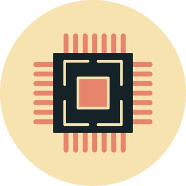 İşlemci. Web simgesi basit illüstrasyon