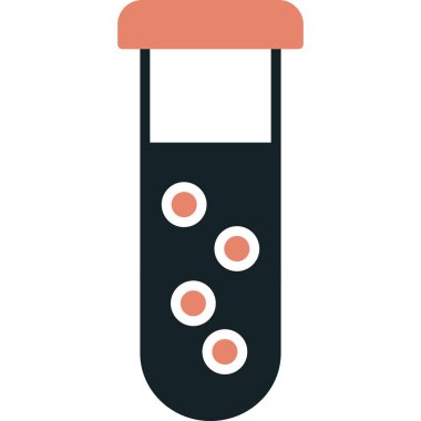 Beyaz arkaplan üzerinde bir test tüpünün vektör çizimi