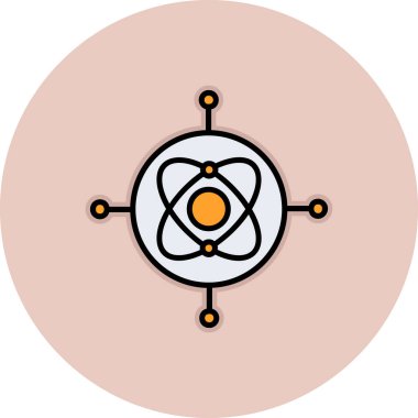 Atom simge, düz tasarım