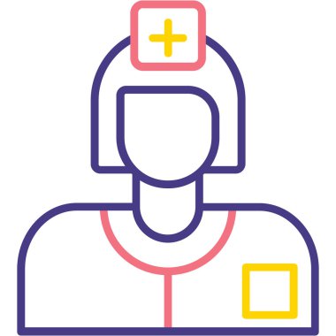 Tıbbi simgesi olan bir adamın vektör çizimi