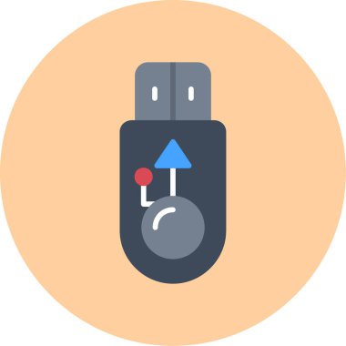 Pendrive web simgesi, vektör illüstrasyonu
