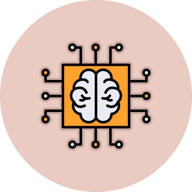 Devre simgesi tasarımı ile yapay zeka kavramı, vektör illüstrasyonu 10 eps grafik.