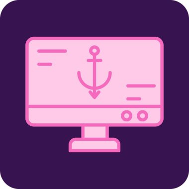 Bilgisayar. Web simgesi basit illüstrasyon