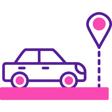 araba konumu haritası simgesi - taslak biçimi