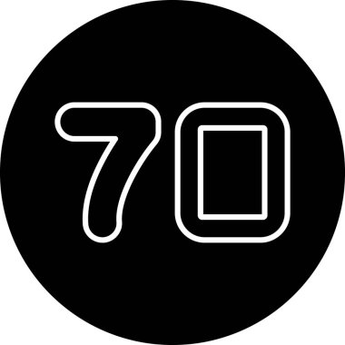 70 yıllık vektör modern simge