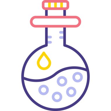 Kimyasal matara web simgesi, basit vektör illüstrasyonu